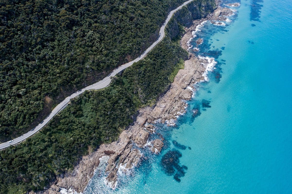 Aerial view of Great Ocean Road, Victoria - Tourism Australia