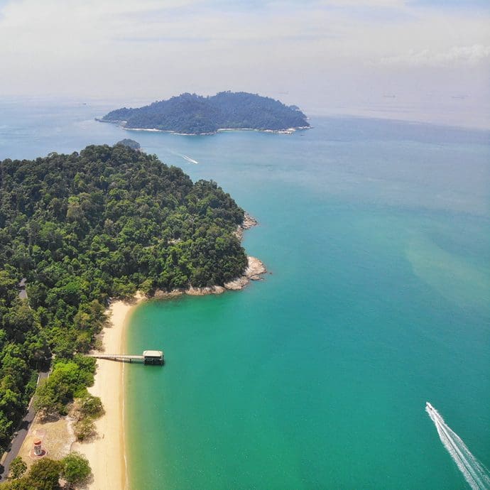 Aerial view of Pangkor's seascape, Malaysia