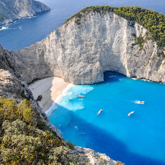 Famous Navagio Beach- in Zante, Greece