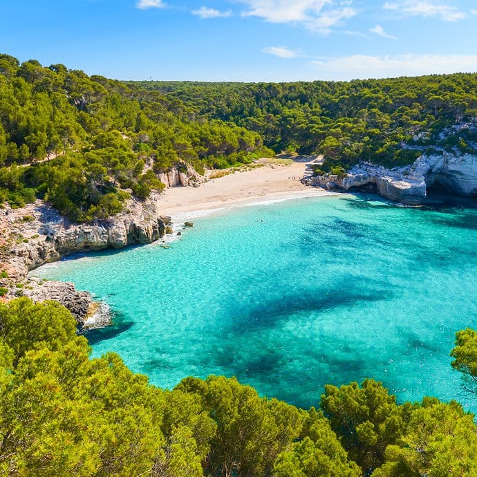 Mitjaneta Beach in Menorca, Spain