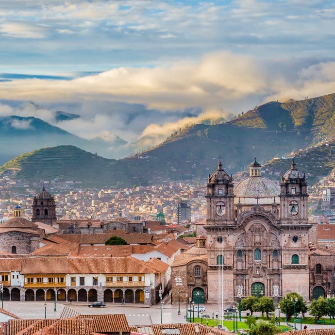 Morning sun over Cusco, Peru