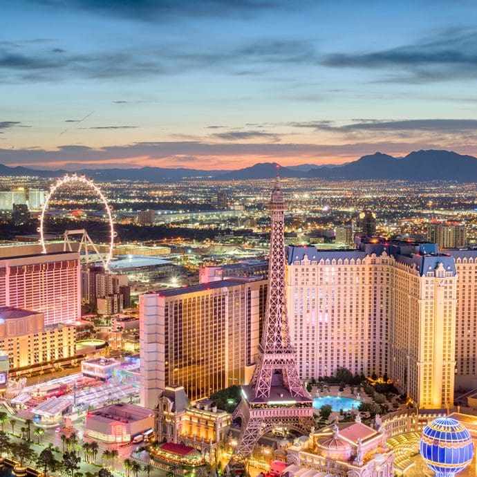 Las Vegas skyline, Nevada - Our tip is to visit Vegas during April or May Las Vegas skyline, Nevada - Our tip is to visit Vegas during April or May