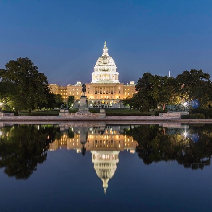 United States Capitol Building at night in Washington D.C. - washington.org