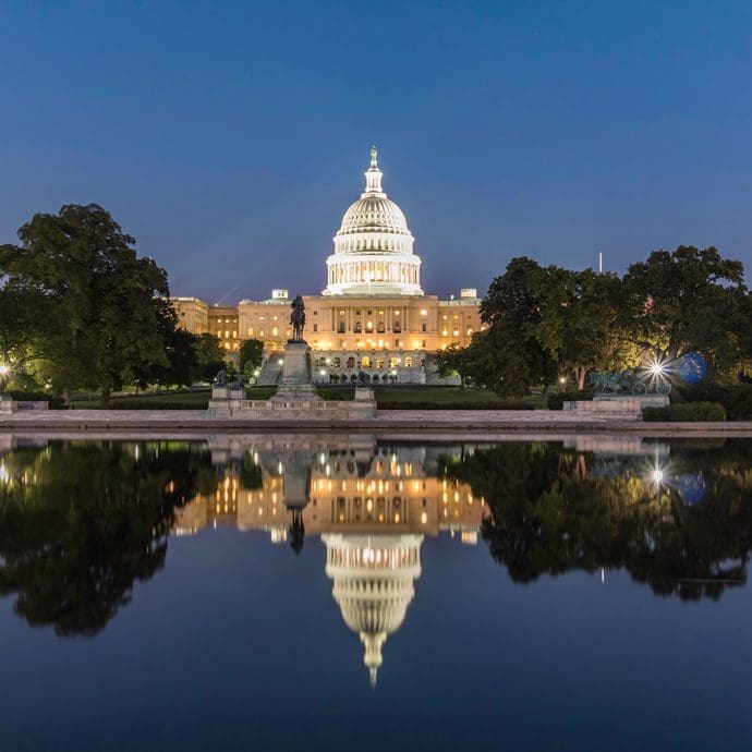 United States Capitol Building at night in Washington, DC - washington.org