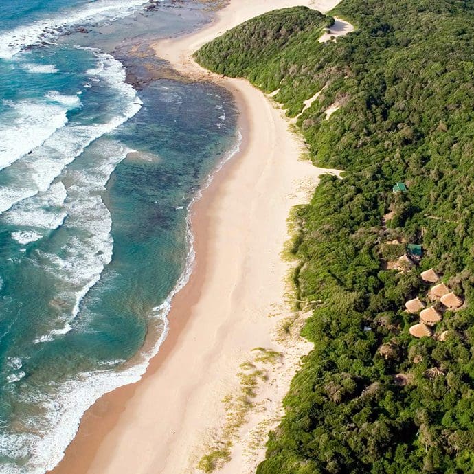 Aerial view of Thonga Beach Lodge Aerial view of Thonga Beach Lodge