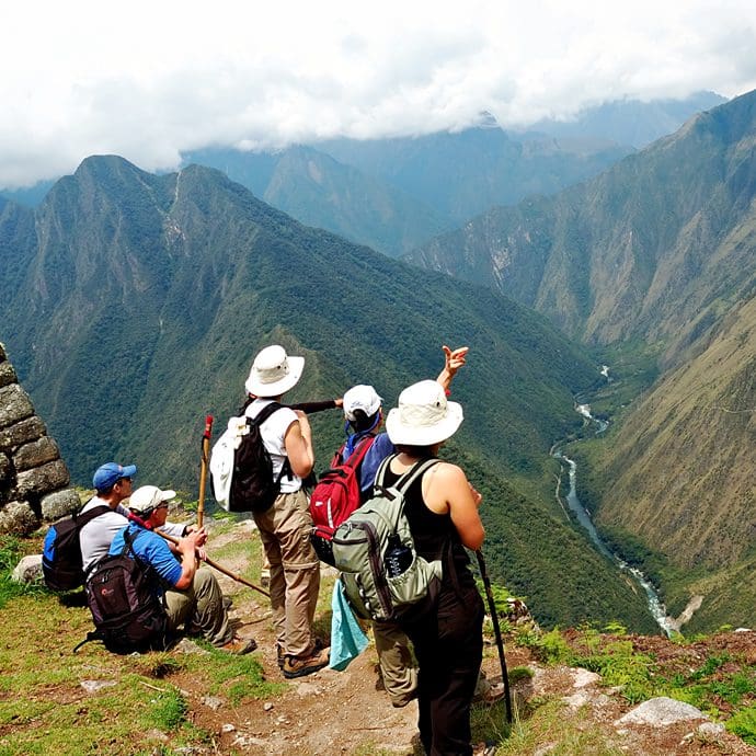 Group walking the Inca trail