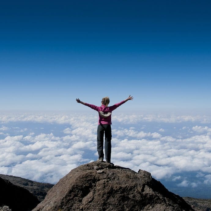 Hiker on Kilimanjaro