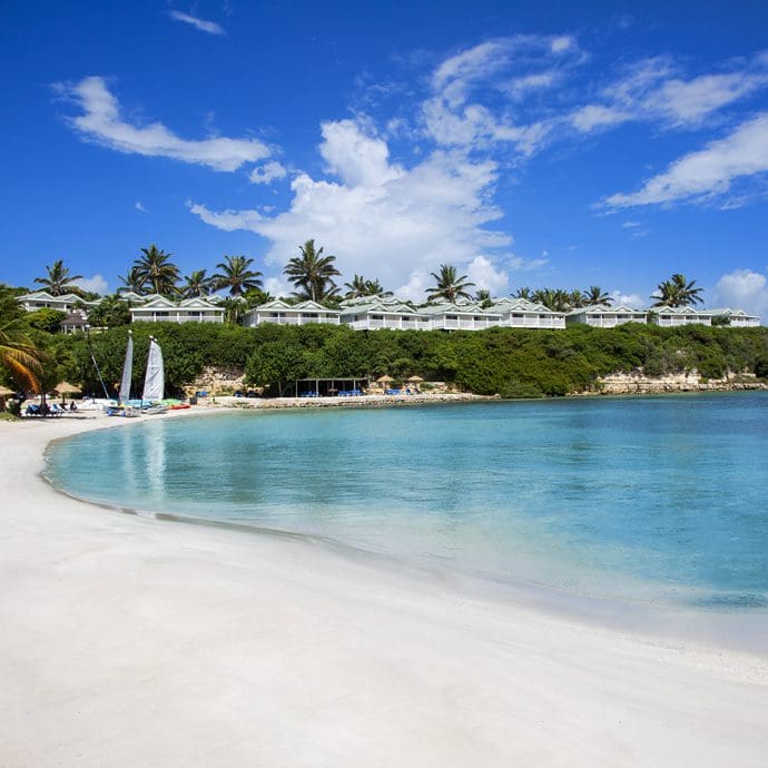 On the beach at The Verandah, Antigua