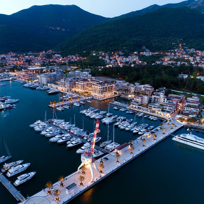 Aerial view of Porto Montenegro, Tivat Aerial view of Porto Montenegro, Tivat