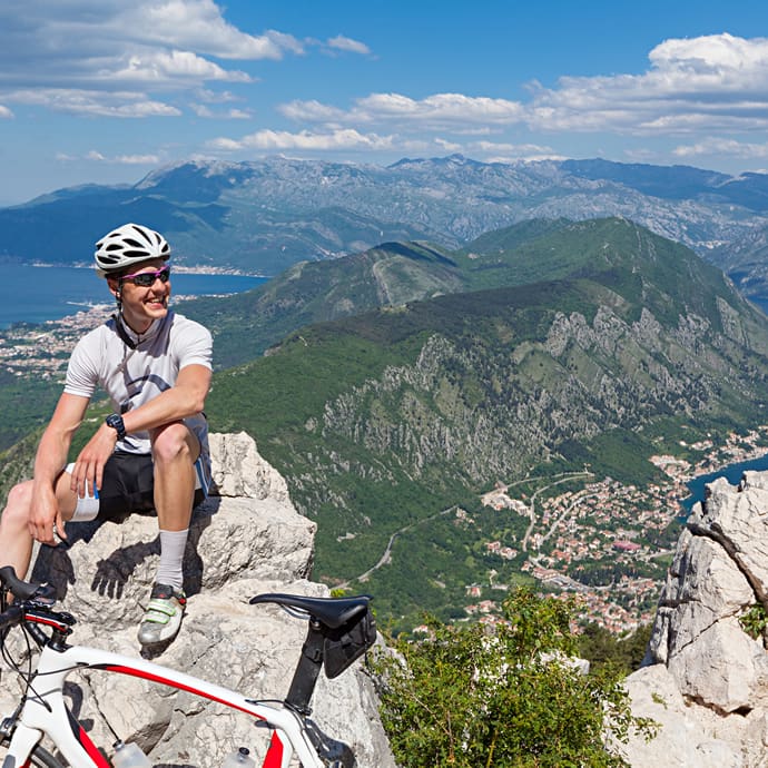 Cyclist, Bay of Kotor