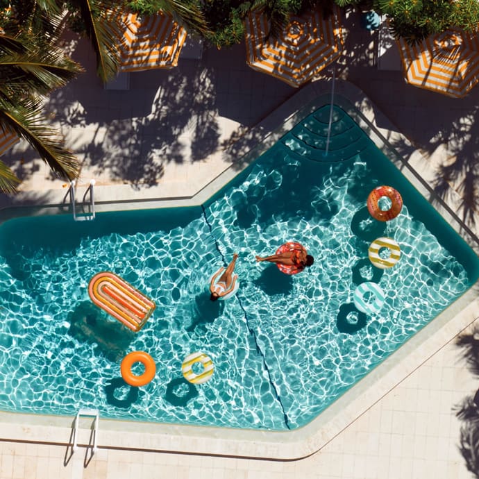 Aerial pool view at Mello on the Beach