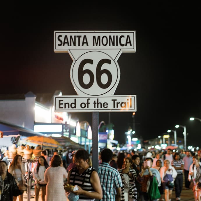 End of Route 66 sign, Santa Monica Pier – Brand USA