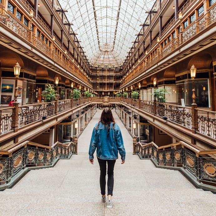 Cleveland Arcade located in downtown Cleveland, Ohio - Brand USA